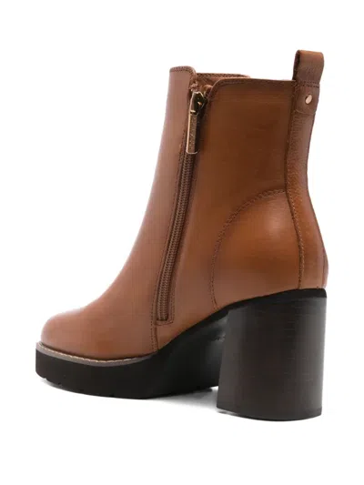 Carmela 80mm Leather Boots In Brown