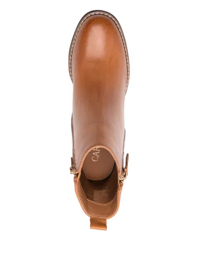 Carmela 80mm Leather Boots In Brown