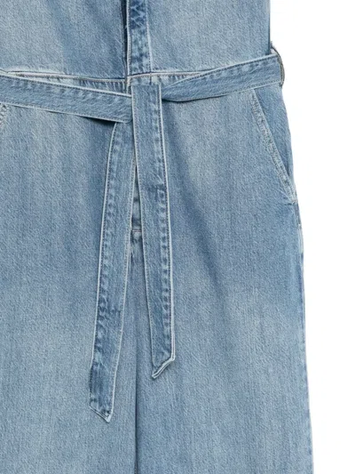 Reformation Graham Lived-in Denim Jumpsuit In Blue