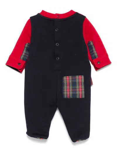 Lapin House Squirrel-print Plaid Jumpsuit In Red