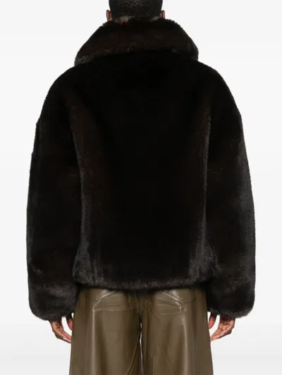 Vanessa Bruno Classic-collar Shearling Jacket In Brown