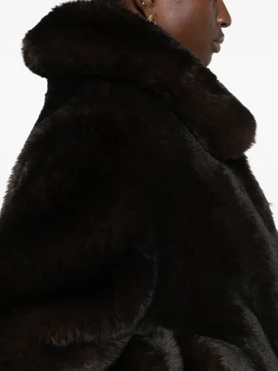 Vanessa Bruno Classic-collar Shearling Jacket In Brown