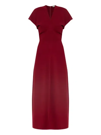 Anine Bing Zadig Gathered Crepe Maxi Dress In Red