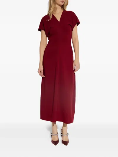 Anine Bing Zadig Gathered Crepe Maxi Dress In Red