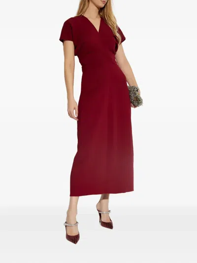 Anine Bing Zadig Gathered Crepe Maxi Dress In Red