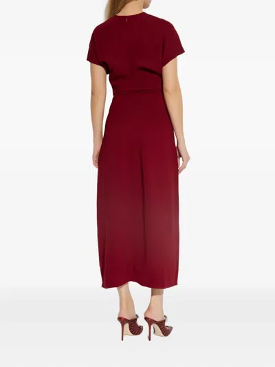 Anine Bing Zadig Gathered Crepe Maxi Dress In Red