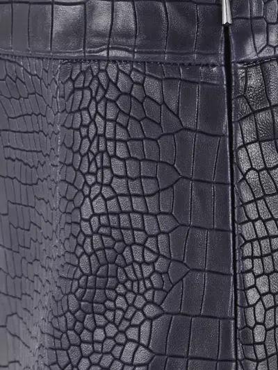 Enes Crocodile-effect Slit Skirt In Black