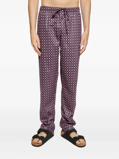 Hanro Patterned Drawstring Trousers In Purple