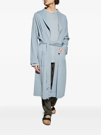 Hanro Belted Pocket Robe In Blue