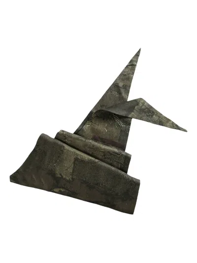 Ziggy Chen Pointed-tip Patchwork Scarf In Gray