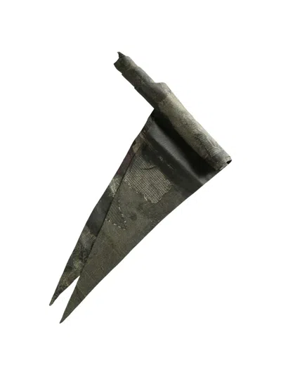 Ziggy Chen Pointed-tip Patchwork Scarf In Gray