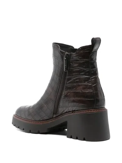 Carmela 60mm Crocodile-embossed Boots In Brown