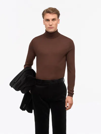 Tiger Of Sweden Nevile Turtleneck Wool Sweater In Brown