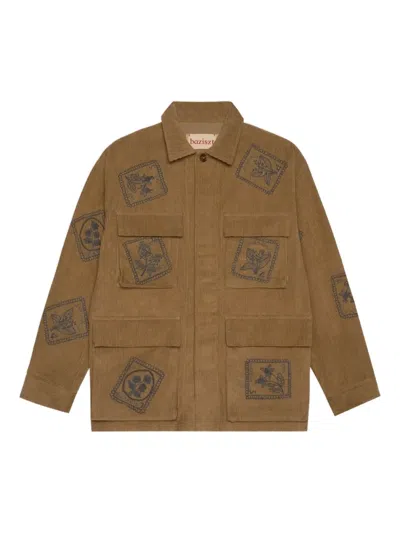 Baziszt Bosta Long-sleeve Shirt Jacket In Brown