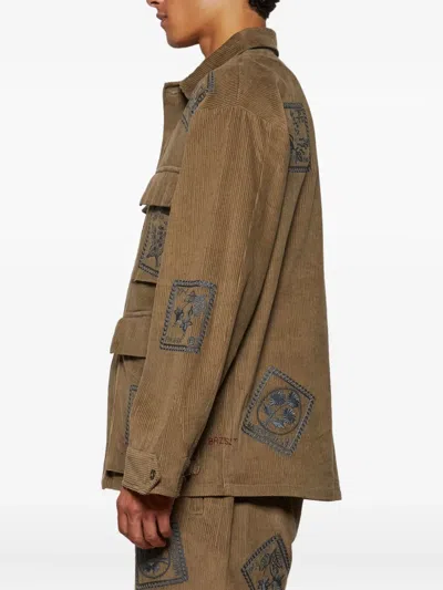 Baziszt Bosta Long-sleeve Shirt Jacket In Brown