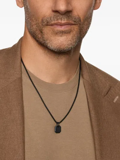 David Yurman Titanium Octagonal Amulet Pendant In Black