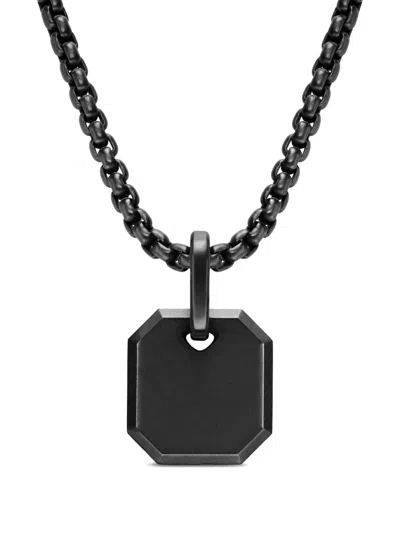 David Yurman Titanium Octagonal Amulet Pendant In Black