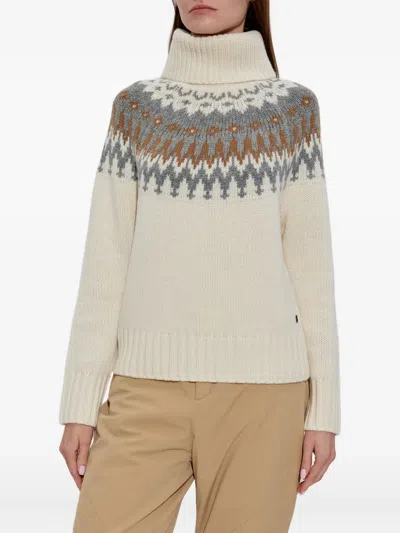 Bogner Ingrid Patterned Turtleneck Sweater In Neutral