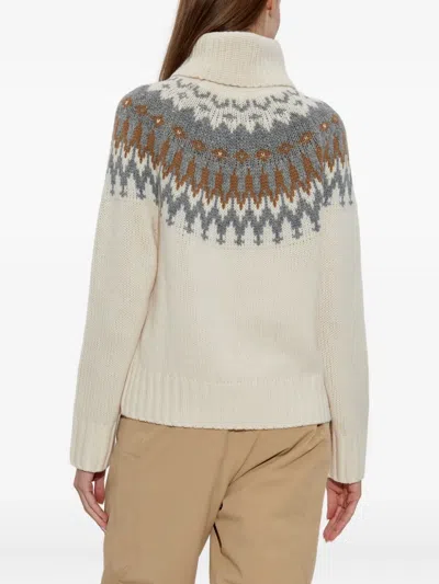 Bogner Ingrid Patterned Turtleneck Sweater In Neutral