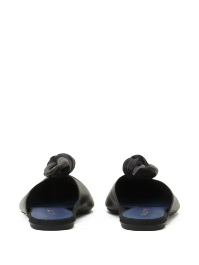 Lanvin Knotted Pointed-toe Flat Mules In Multi