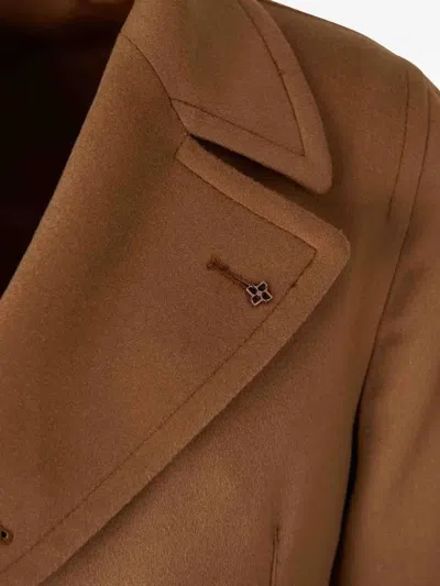 Tagliatore Double-breasted Blazer In Brown