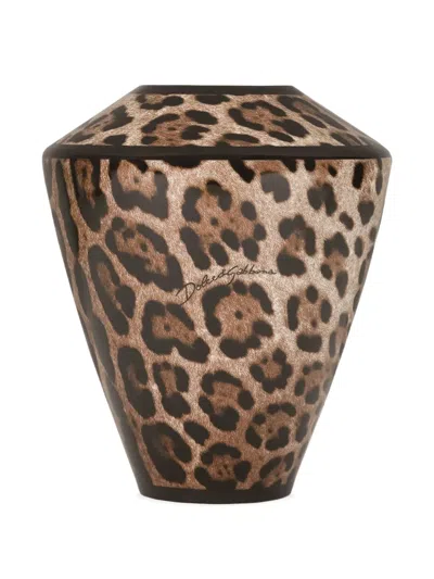 Dolce & Gabbana Small Amphora Porcelain Vase In Brown