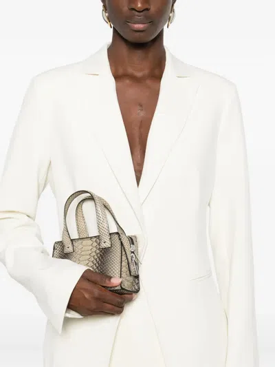 Sapio Mini Pitone Tote Bag In Neutral