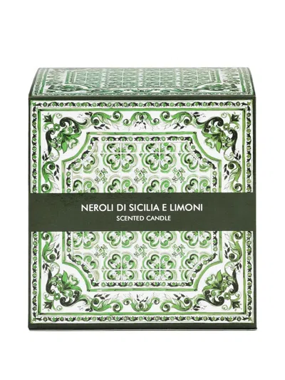 Dolce & Gabbana Sicilian Neroli And Lemon Scented Candle (380g) In White