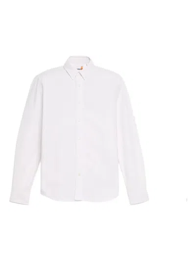 Timberland Relaxed Long Sleeve Button-down Shirt In White