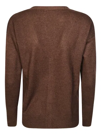 Absolut Cashmere Button-down Cardigan With Side Slits In Brown