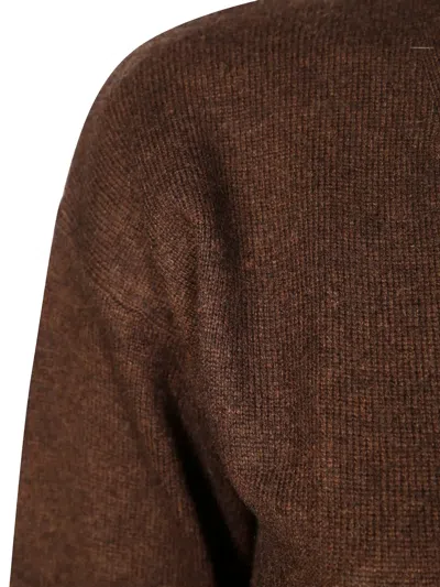 Absolut Cashmere Button-down Cardigan With Side Slits In Brown