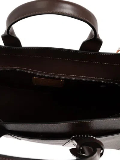 Coach Handle Patterned Tote Bag In Brown