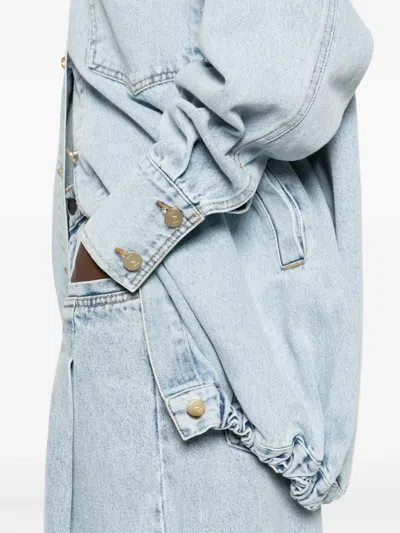 The Mannei Drop-shoulder Denim Jacket In Blue