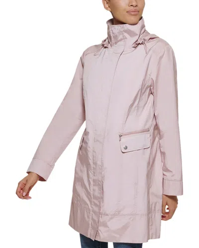 Cole Haan Single Breasted Rain Jacket In Neutral
