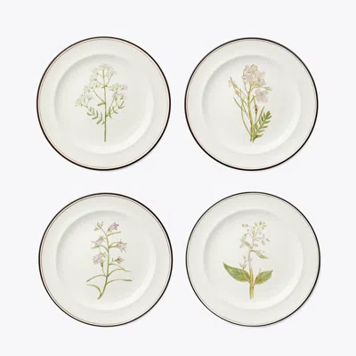 Tory Burch Lilac Flower Salad Plates, Set Of 4 In Multi