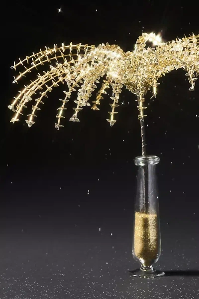 Anthropologie New Year's Eve Beaded Pick In Gold