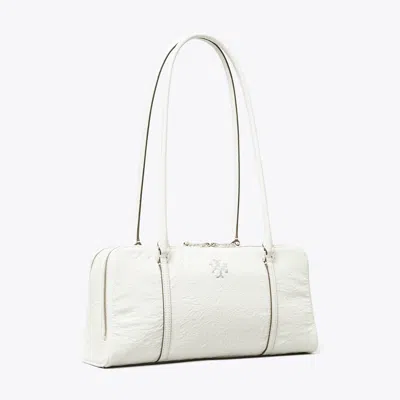 Tory Burch Small Crinkle Leather Marshmallow Satchel In White