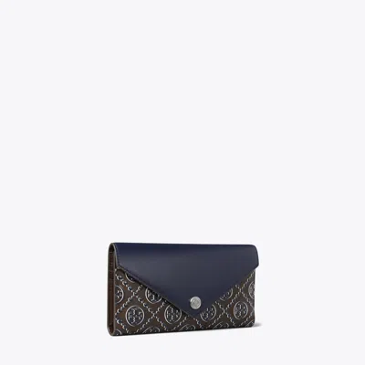 Tory Burch T Monogram Contrast Embossed Envelope Wallet