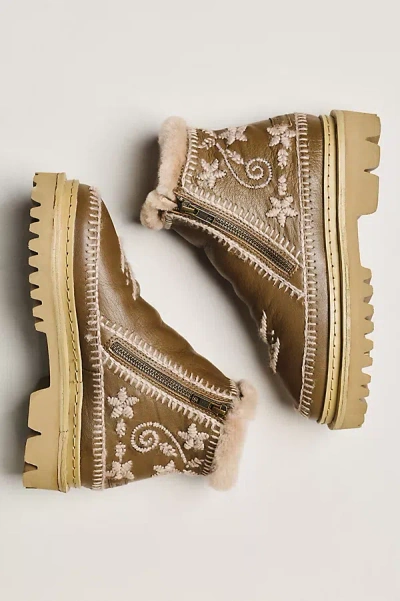 Laidback London Setsu 3.0 Paisley Otter Leather Boots In Brown