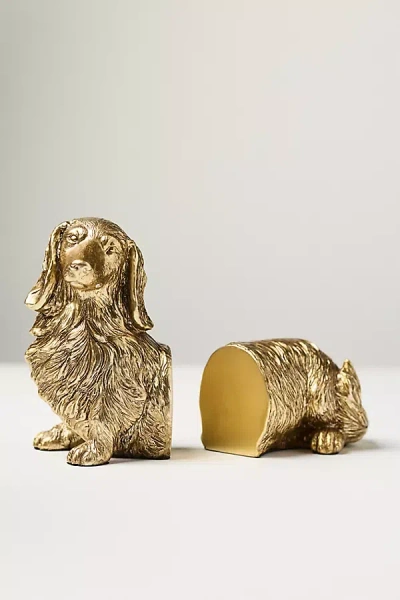 Anthropologie Dachshund Bookends In Gold