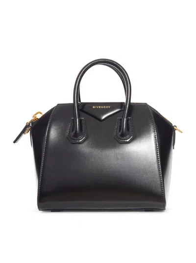 Givenchy Mini Antigona Bag In Box Leather In Black