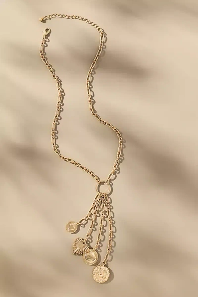 By Anthropologie Multi Locket Link Necklace In Gold