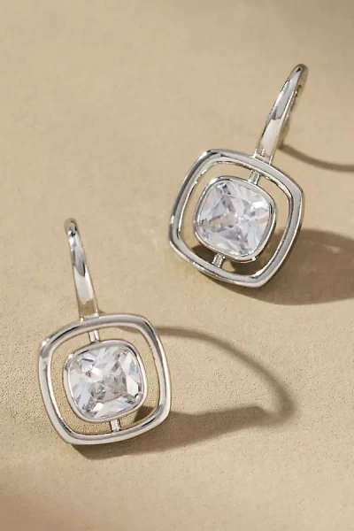 Maeve Small Bezel Crystal Earrings In Silver