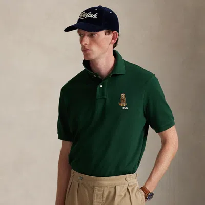 Ralph Lauren Classic Fit Dog-embroidered Polo Shirt In Green