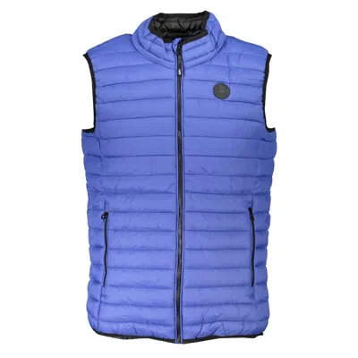Gianmarco Venturi Blue Polyamide Sleveless Jacket In Blue