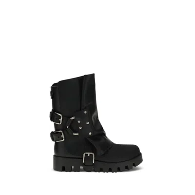 Dolce & Gabbana Dolce&gabbana Women Ankle Boot In Rubber And Leather In Black
