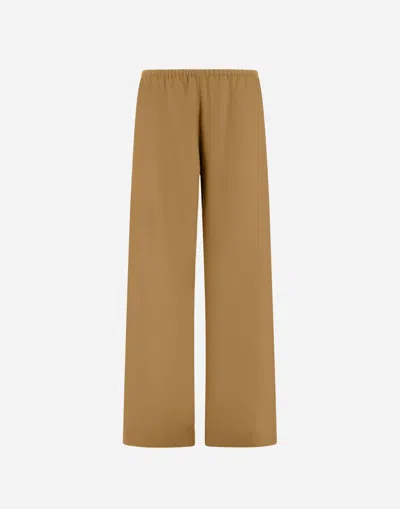 Herno Trousers In 100% Wool Flannel In Brown