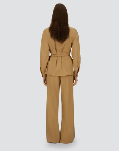 Herno Trousers In 100% Wool Flannel In Brown