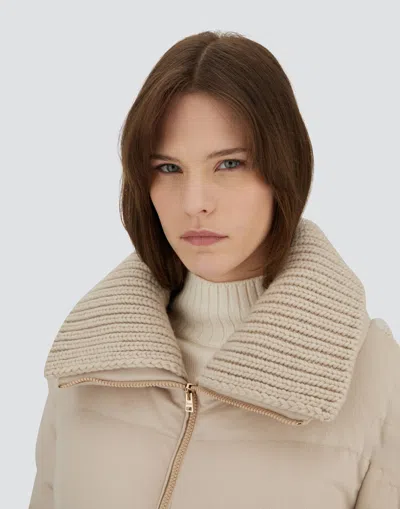 Herno Long Jacket In Cashmere And Silk In Neutral