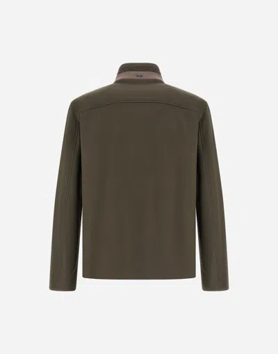 Herno High-neck Buttoned Jacket In Green